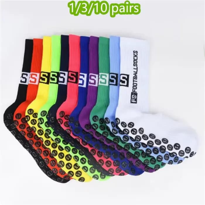 1/3/10 paires de chaussettes de Football antidérapantes professionnelles hommes femmes