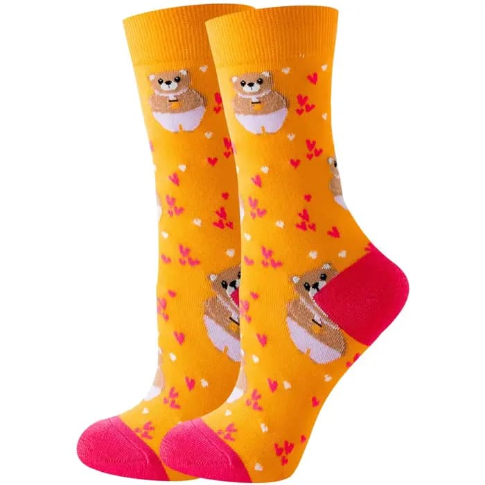 Femmes Designer mode drôle créatif Tube moyen coton femme coloré mignon motif Animal plante sport chaussette merveille chaussettes cadeau