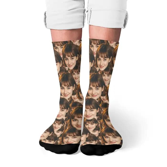 Chaussettes amusantes personnalisées avec visage personnalisé