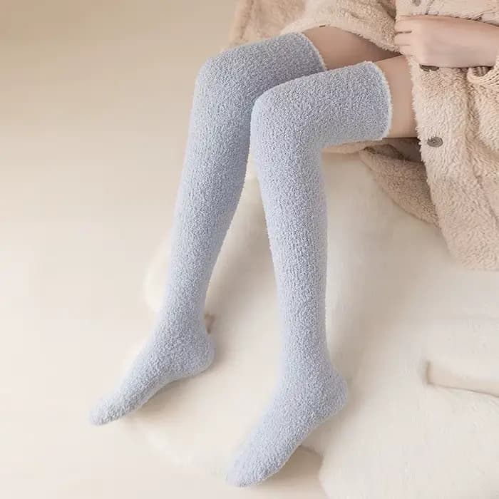 Chaussettes hautes chaudes en molleton de corail pour femmes