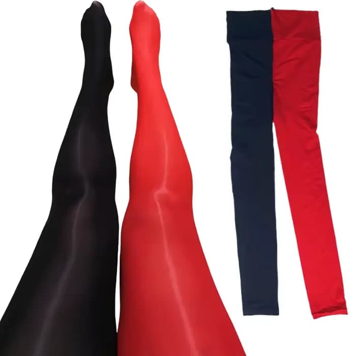 2025 collants à pieds d'huile brillants à deux tons pour femmes