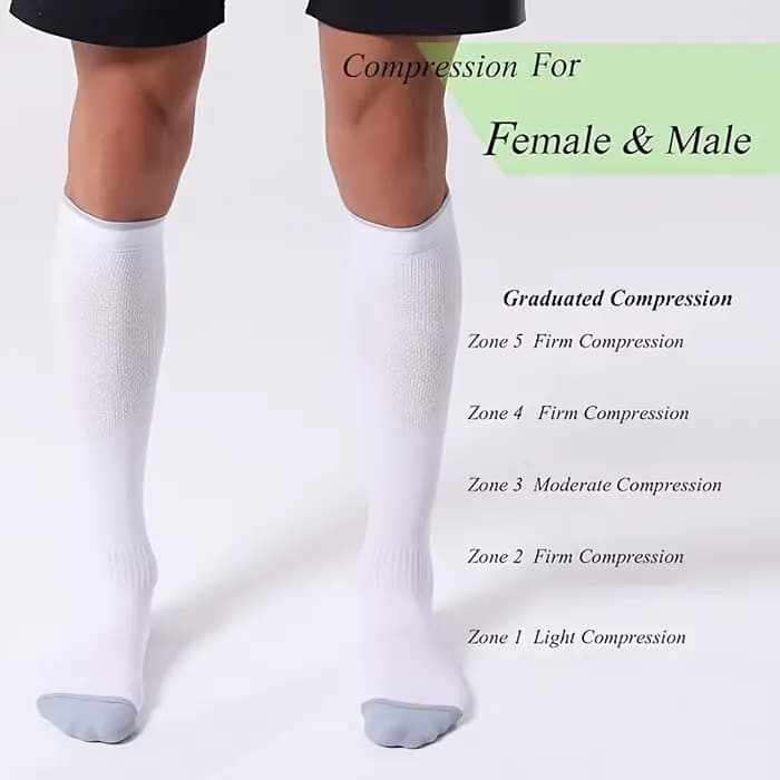 1/4 paires de chaussettes de Compression pour hommes et femmes