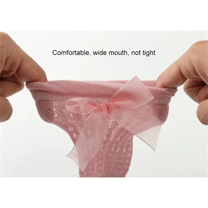 Bas longs pour bébés filles de 0 à 24 mois, chaussettes princesse de couleur unie, mignonnes avec nœud papillon, respirantes, à bouche ample, au-dessus du genou