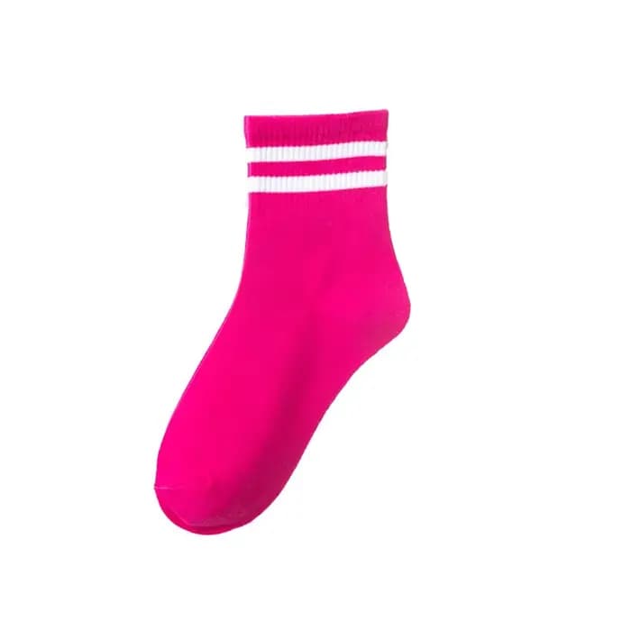 Mode néon vert rose vif décontracté femmes rayé à motifs chaussettes Harajuku Cool école filles couleur bonbon Fluorescence chaussettes lâches