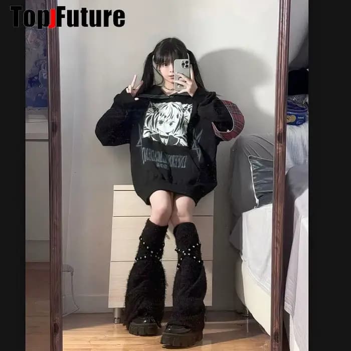 Chaussettes hautes japonaises Y2k pour filles et femmes