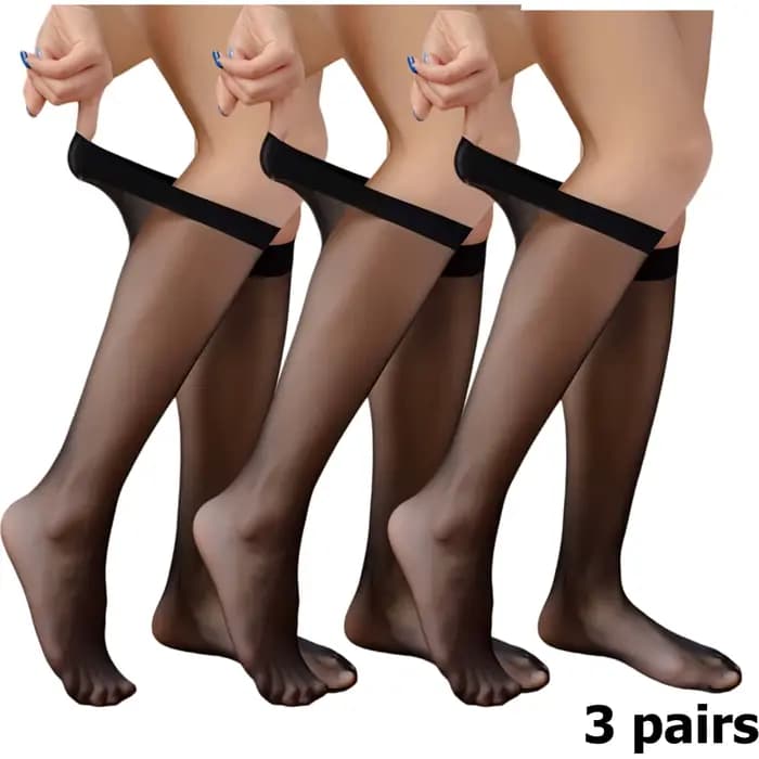3 paires/ensemble de chaussettes transparentes pour femmes