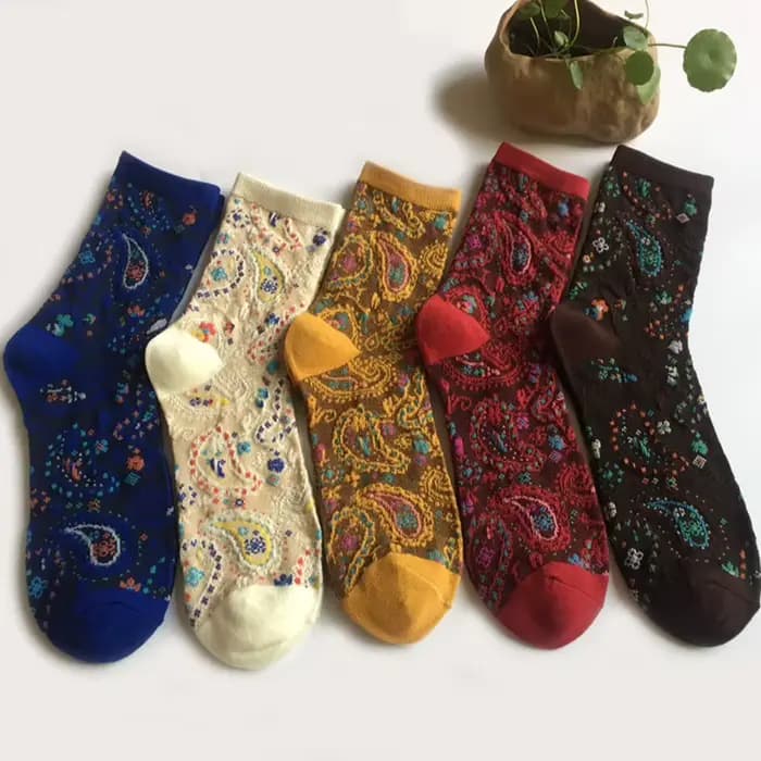 Chaussettes imprimées en coton pour femmes