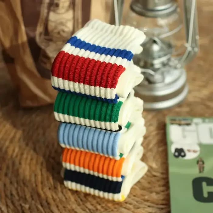 Vintage hommes rayé moyen Tube chaussettes
