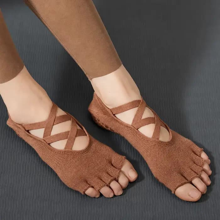 Chaussettes de yoga à cinq orteils pour femmes