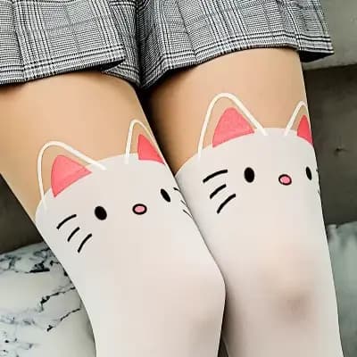 Collants fille ours chat mignon nœud