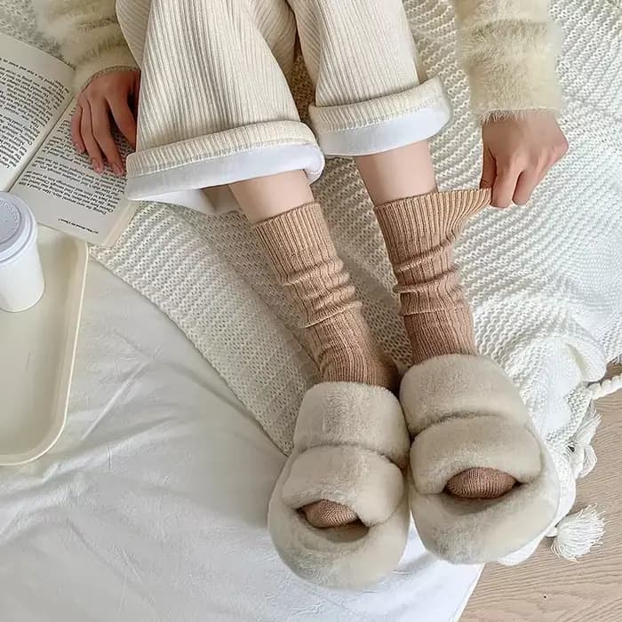 Chaussettes Rayées de Style Coréen pour Femme, Chaudes et Confortables, Rétro, Simples, à la Mode, Nouvelle Collection Automne Hiver