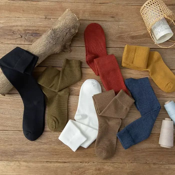 Chaussettes longues pour femmes, bas en coton biologique, couleur unie, chaudes, hautes jusqu'à la cuisse, pour dames et jeunes filles, mode streetwear, chaussettes décontractées au genou, style Haraj