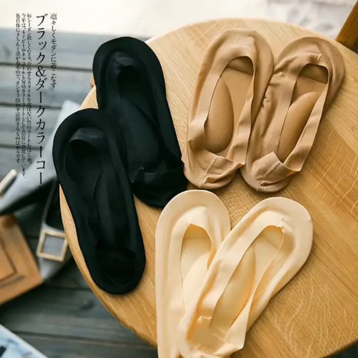 Chaussettes de massage d'arc 3D pour femmes, pantoufles de soins de santé, chaussettes de glace, bouche peu profonde, gel de pton, chaussettes invisibles anti-arrêt, été