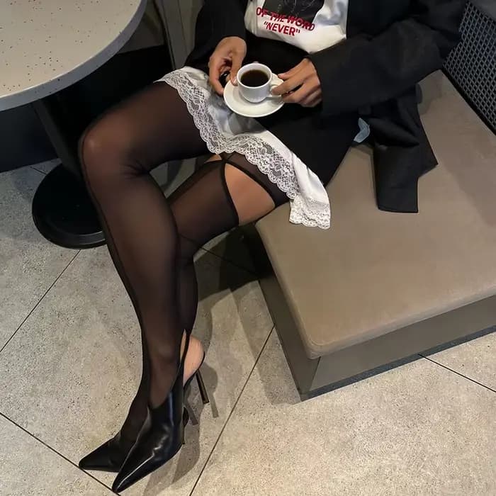 Collants ligne noire Sexy pour femmes