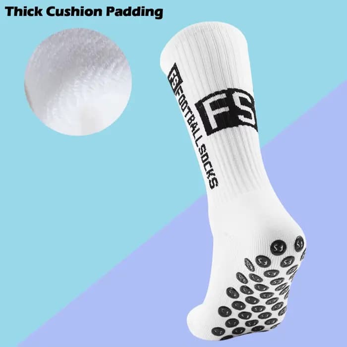 4 paires de chaussettes de football pour hommes avec grip antidérapant