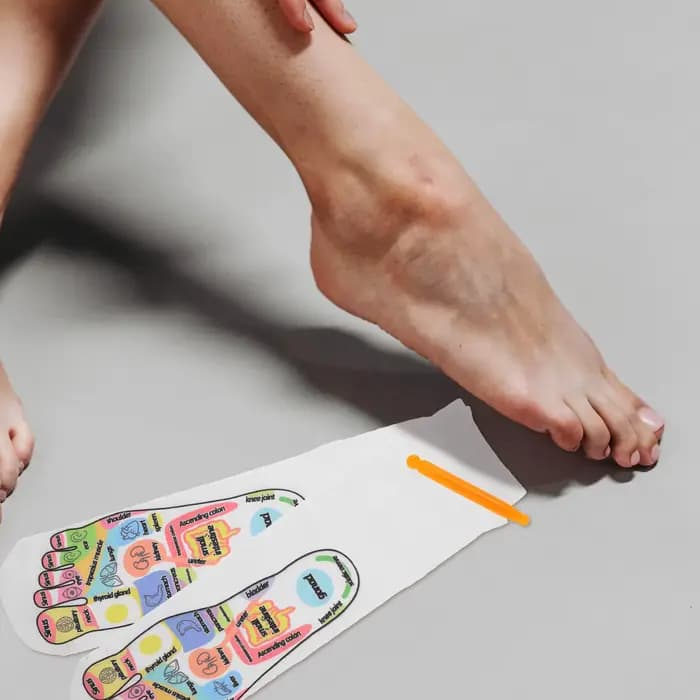 1 Paire de Chaussettes de Réflexologie pour Massage des Pieds, en Coton, avec Points d'Acupression, pour Hommes et Femmes, Santé des Pieds, Énergie des Méridiens