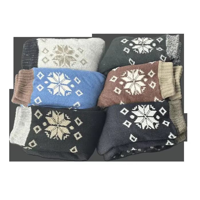 Chaussette floue hiver chaud flocon de neige moelleux Contton doux maison de noël plancher épais en peluche poignée