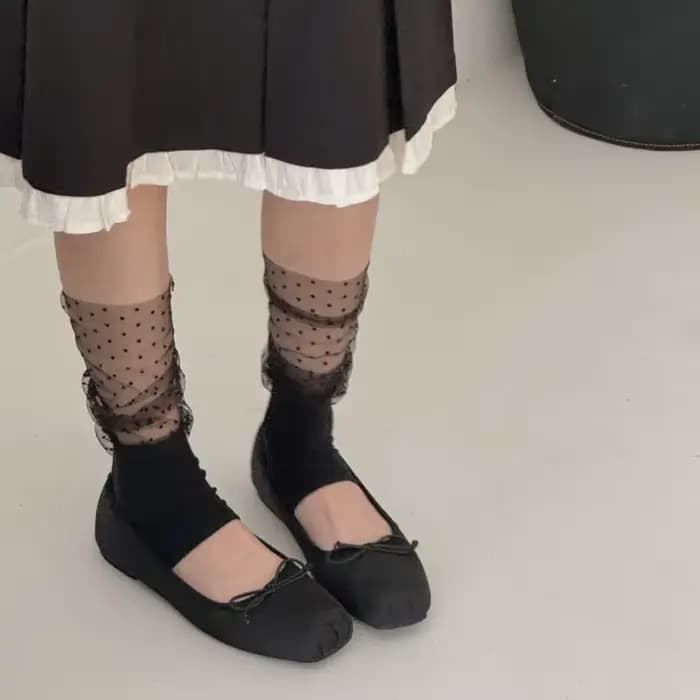 Chaussettes à pois en maille patchwork