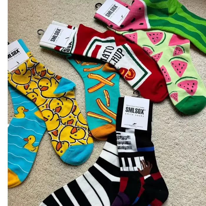Chaussettes en coton colorées AB Tide pour hommes et femmes, chaussettes originales, fleurs, fruits, bonbons, cadeaux de réunion pour 03 amis, 1 paire