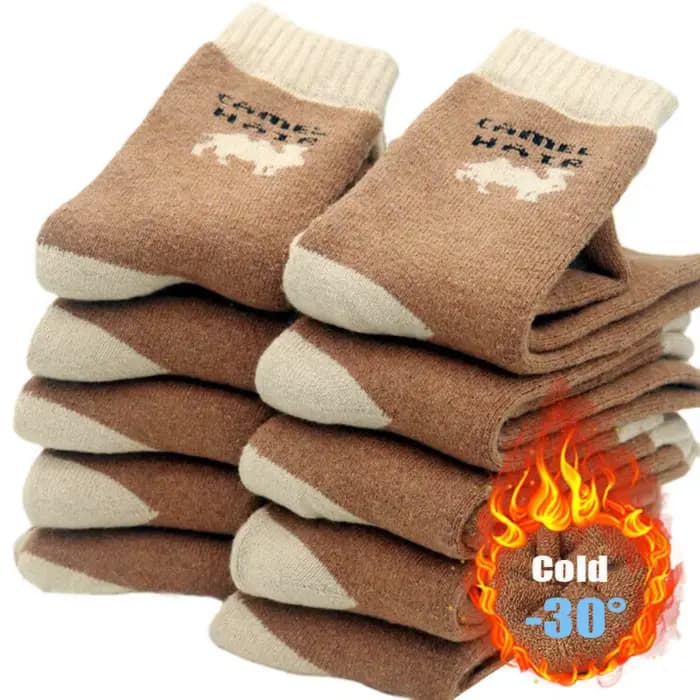 1 paire de chaussettes en laine épaisse pour hommes/femmes