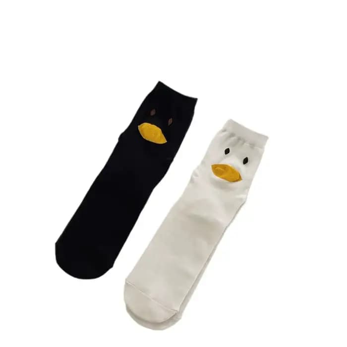 Chaussette Tridimensionnelle en Forme de Canard Jaune pour Femme