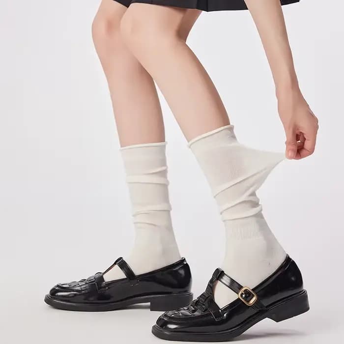 Chaussettes à manchette en laine Ultra fine haut de gamme pour femmes