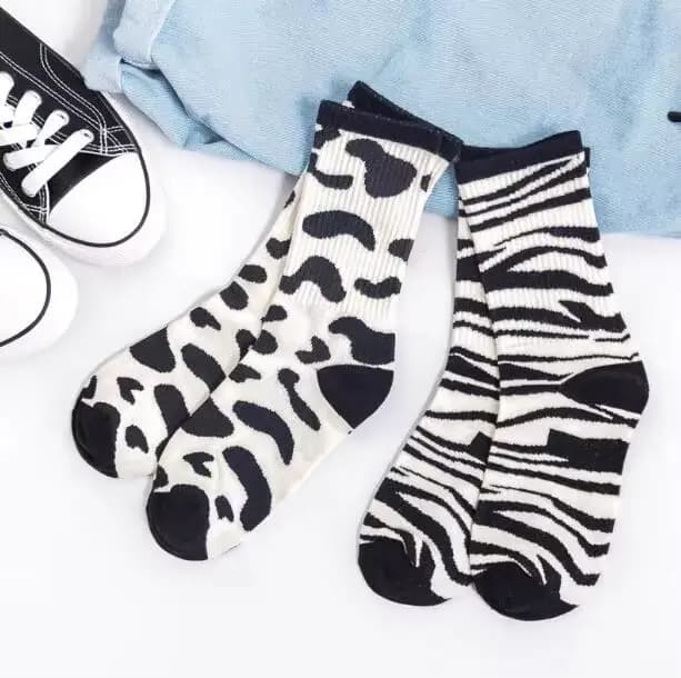 Chaussettes courtes à motif de vache pour femmes