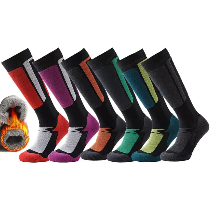 Hommes femmes chaussettes de ski hiver réchauffement épais genou haute