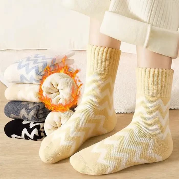 Chaussettes d'hiver épaisses et confortables pour femme, en cachemire doux, à bord souple, pour la maison et la neige, idéales pour dormir