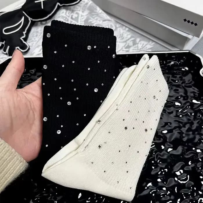 Chaussettes mi-hautes pour femme en coton