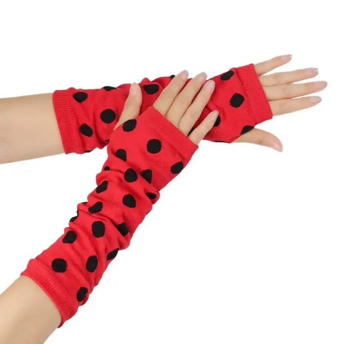 Bas hauts de cuisse à pois coccinelle années 80 et 90