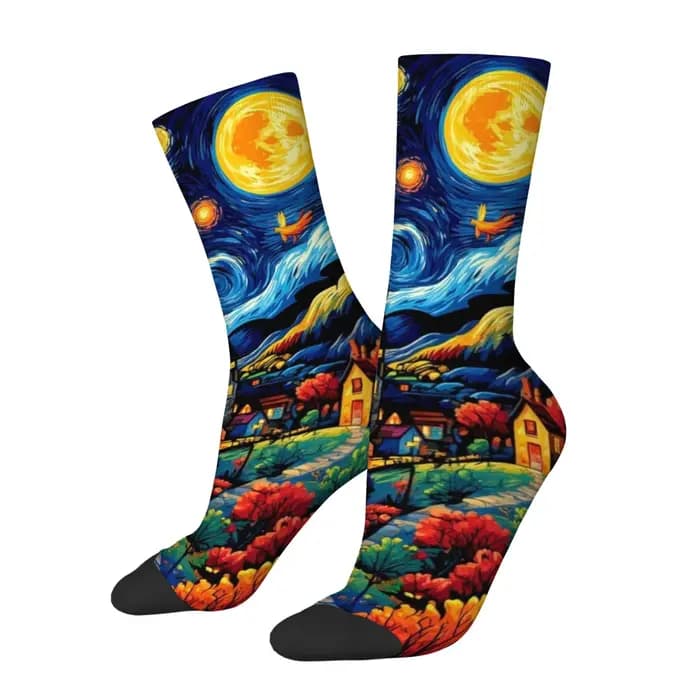Chaussettes imprimées inspirées de Van Gogh