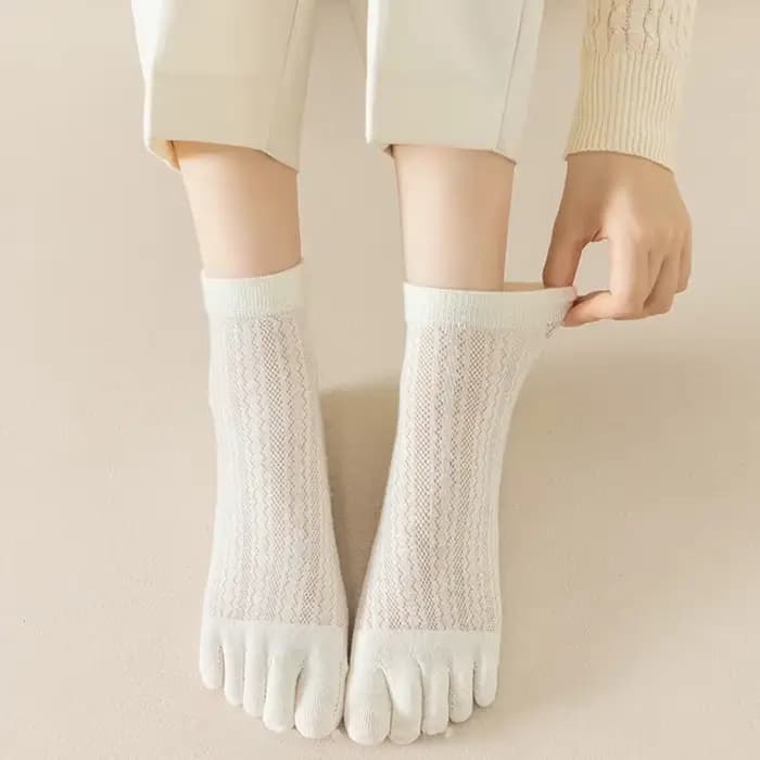 Chaussettes Bateau à 5 Doigts en Coton Ultra-Mince pour Femme et Fille