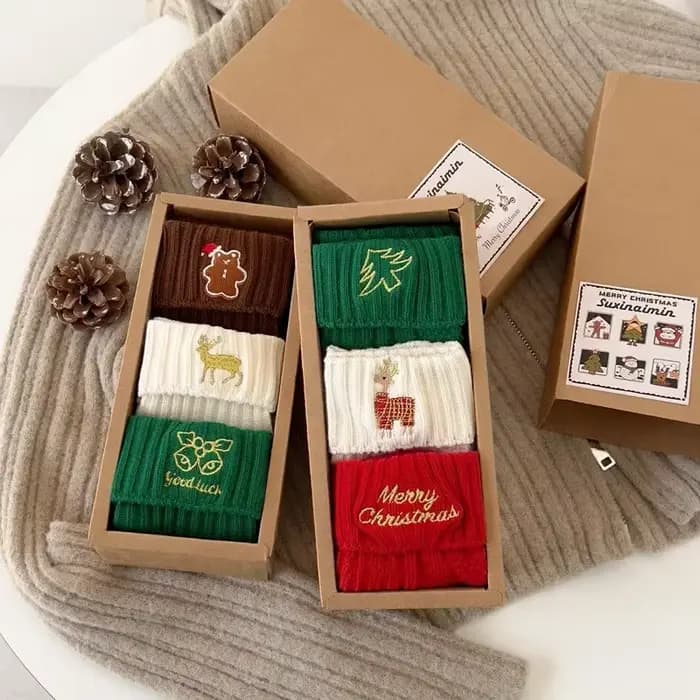 Chaussettes de noël en coton pour femmes
