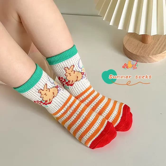 Chaussettes rayées en maille pour enfants, chaussettes confortables pour bébé, mollet pour enfants, garçons et filles, printemps, 3 paires par sac