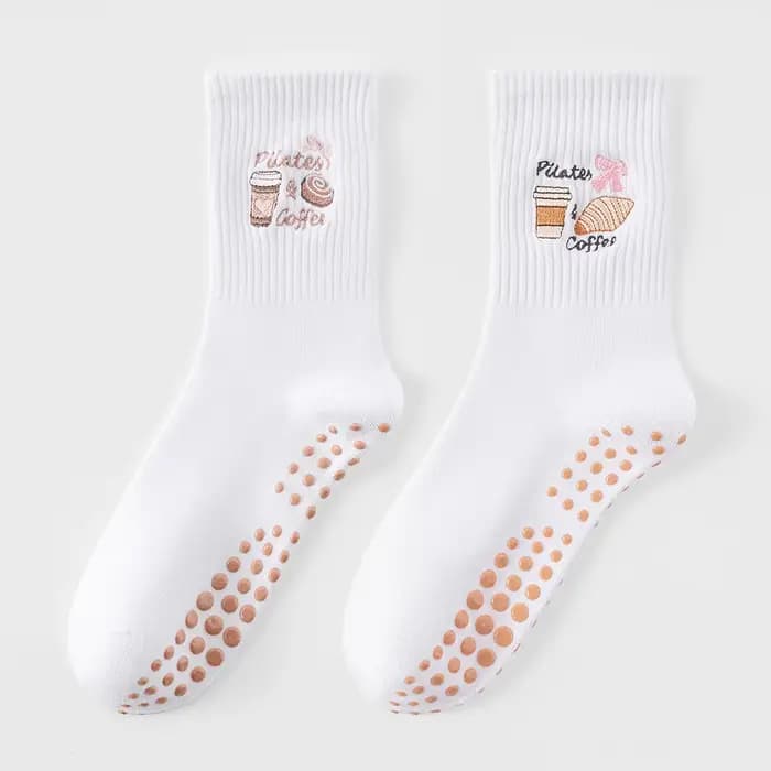 1 paire de chaussettes de Pilates pour femmes