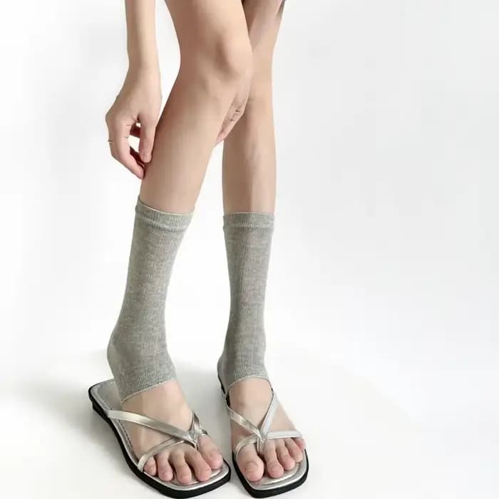 INS Casyak Style Sheer Footlet Socks 2026 Nouvelle Mode Chaussettes de mollet antidérapantes polyvalentes effet froncé pour écolière, bas fins