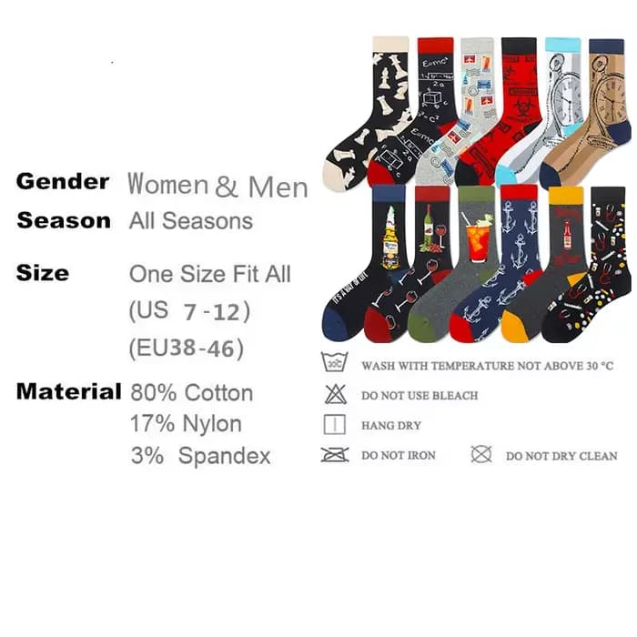 1 paire de chaussettes amusantes pour hommes