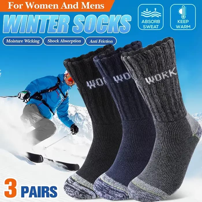 3 paires de chaussettes d'hiver épaisses pour hommes