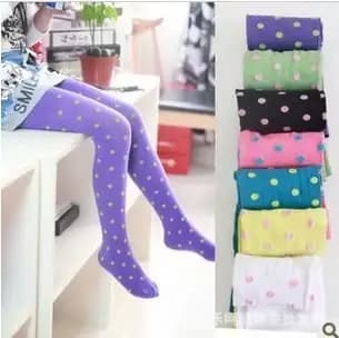 Collants bébé enfant filles pieds coeur points