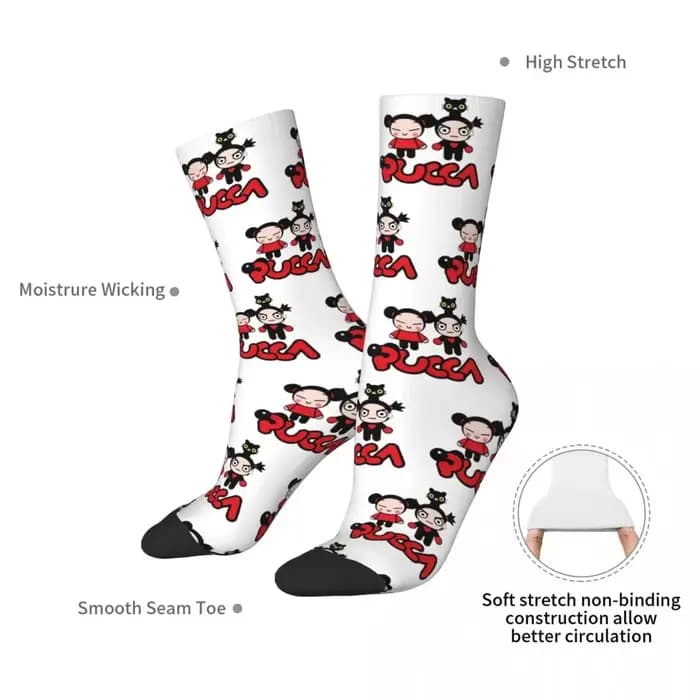 Chaussettes longues Pucca et Garu pour hommes et femmes