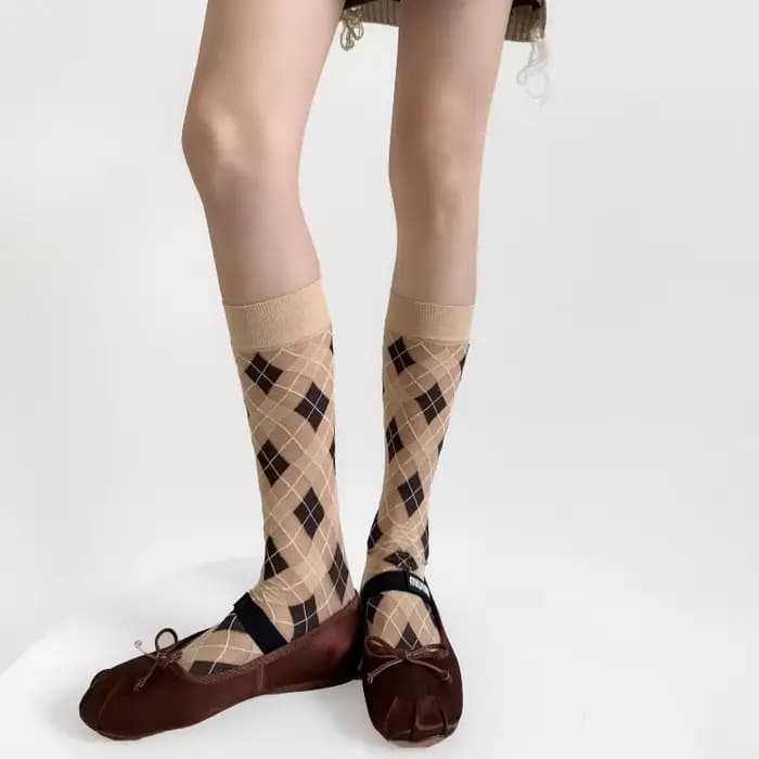 Chaussettes sulfà Carreaux pour Femme