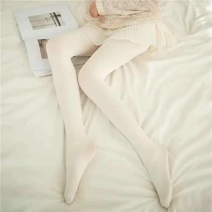 120D Lolita cuisse haute bas lait blanc