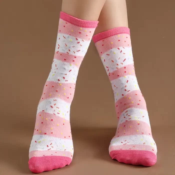 Chaussettes élégantes à motif de crème glacée pour hommes et femmes
