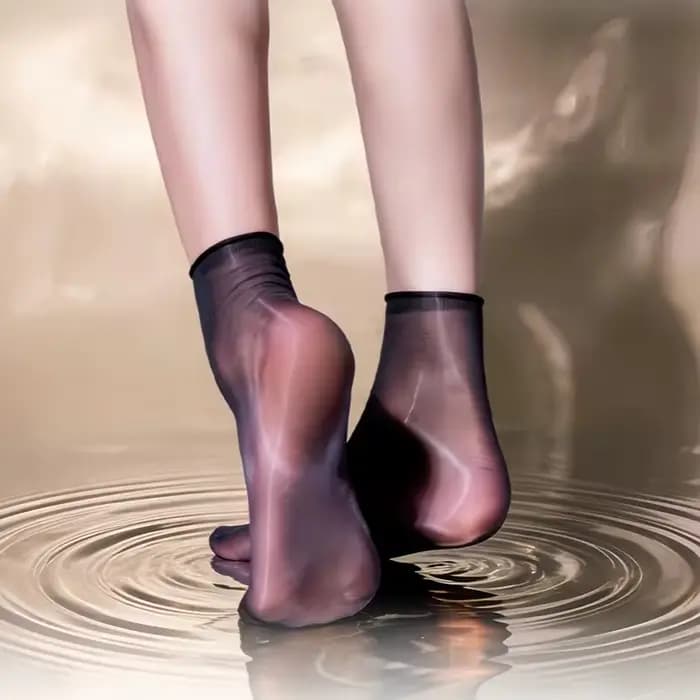 Chaussettes courtes transparentes Aurora Oil Shiny Silky pour femmes et hommes