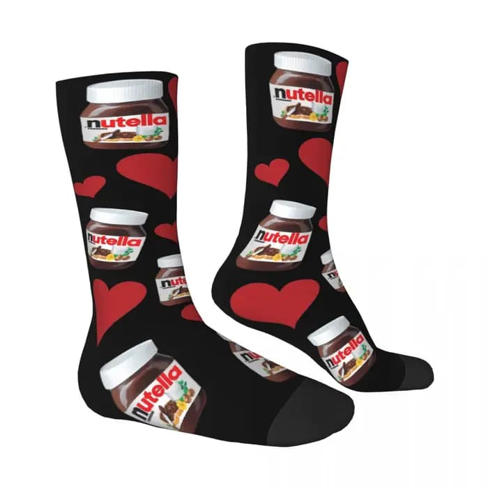 Chaussettes de dessin animé Nutella pour hommes et femmes