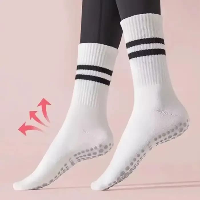 1/2/3/4 paires de chaussettes de sport en coton, mi-tube, professionnelles, antidérapantes, en silicone, pour fitness en salle, danse, Pilates, yoga