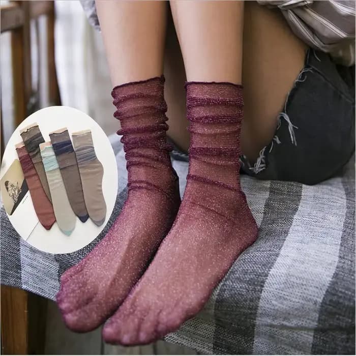Chaussettes rétro brillantes pour femmes