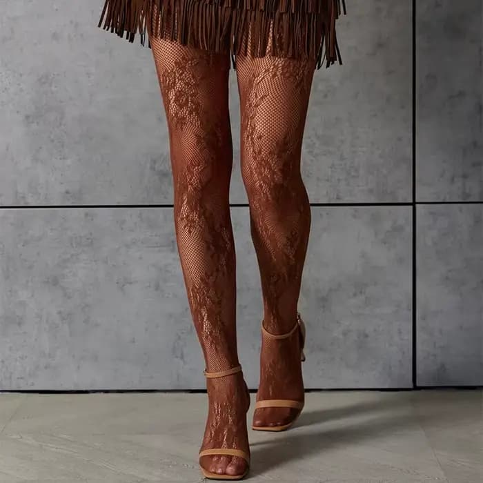 Collants à motifs floraux y2k pour femmes