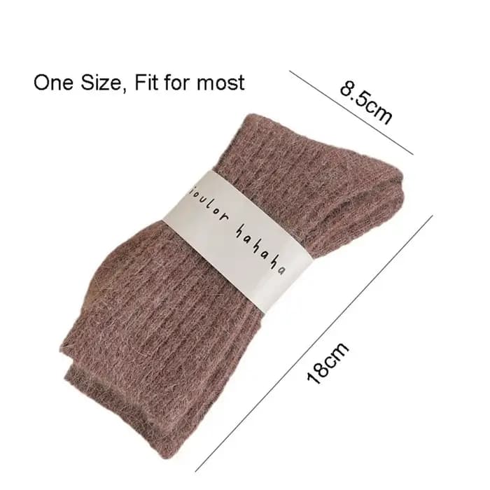Chaussettes en velours chaud d'hiver en cachemire pour femmes, chaussettes thermiques épaisses à rayures, chaussettes longues mi-tube pour femmes